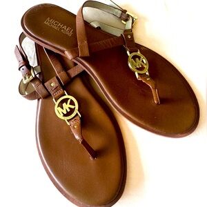 Michael Kors Brown Leather Sandal Size 9